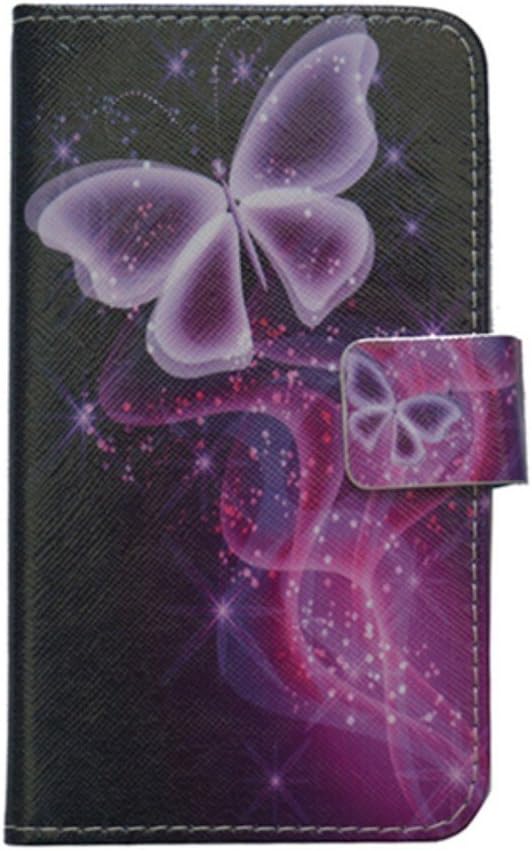 Alcatel Flash Plus 2 case [with free stylus], luxury Wallet card holder Magnetic flip Leather case cover for Alcatel Flash Plus 2 (Butterfly design)