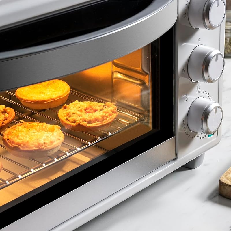 Forno elettrico da tavolo Bake&Toast 2300 Bianco 1500 W, multifunzione, capacità di 23 litri, timer, temperatura regolabile e porta a doppio vetro, bianco
