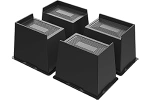 USION Bed Risers 6 inch Heavy Duty Rectangular 2023, Extra Large Bed Lifts Risers Up to 5500lbs, L-Shape Furniture Risers 4 Pack Couch Risers,Chair Elevators Black