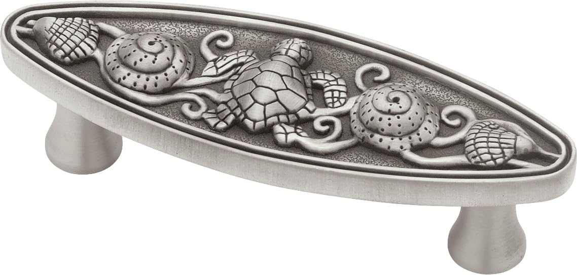 Franklin Brass Seaside Cottage Oval Cabinet Pull, Silver, 3 Inch Drawer Handle, 5 Pack, PBF663-BSP-C1