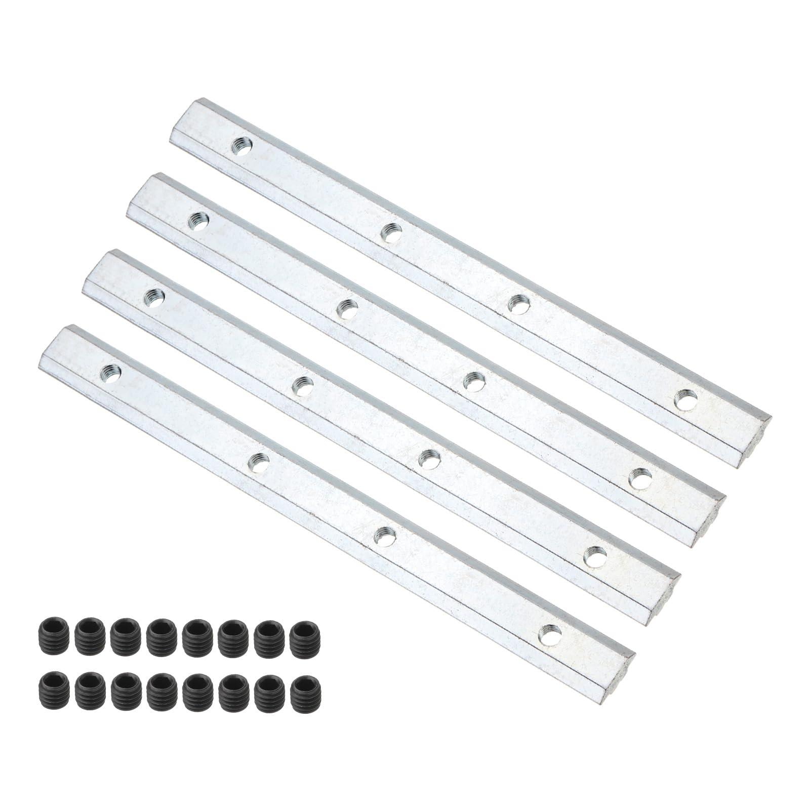 PATIKIL 7.1 Inch Straight Line Connector, 4 Pcs T/V Slot Aluminum Extrusion Connector Corner Bracket with M6 Screws for 30 Series Aluminum Profile (Silver)