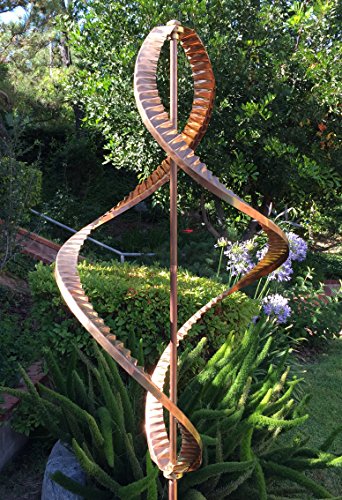 Stanwood Wind Sculpture Kinetic Dual Helix Spinner, One Size, Copper