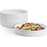 Sweese Large Pasta Bowls, 32 Ounce Salad Bowls Set of 4, Stackable Serving Bowls for Dinner, Salad, Dessert - Microwave Dishwasher Safe - White
