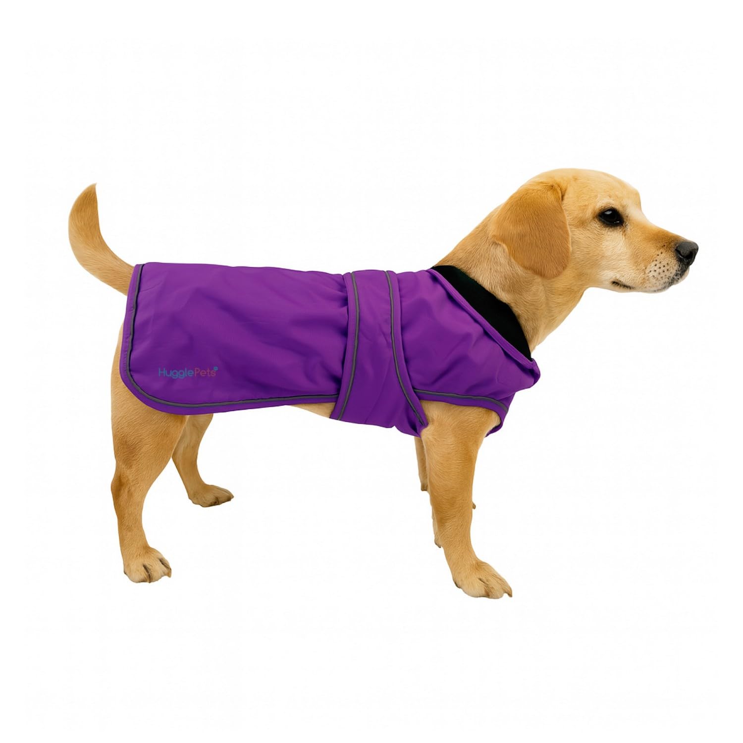 Hugglepets Arctic Armour Waterproof Thermal Dog Coat - Purple (X Small 30cm) Reflective Microfleece-Lined Coat for Small Dogs with Adjustable Hook & Loop Fastening & Zipper for Harness or Collar.
