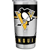 Rico Industries NHL Hockey 20oz Stainless Steel Tumbler with Lid - Great for Coffee, Tea, Water or Cocktails