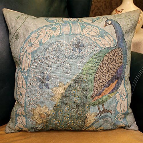 Baozengry The Peacock Retro Flower Cotton Pillow Cushion Sofa Bed,45X45Cm (Pillowcase Pillow Core),Review The Rhyme Of Sparrow