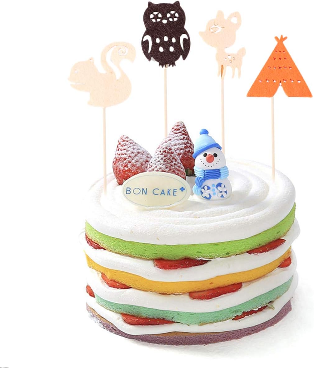 Lioobo 48pcs Foret Animaux Gateau Toppers Gateau Decoration Woodland Cupcake Toppers Pour Enfants Anniversaire Baby Shower Party Decoration Supplies Ustensiles A Patisserie Caissettes De Decoration Pour Cupcakes Loclic Com