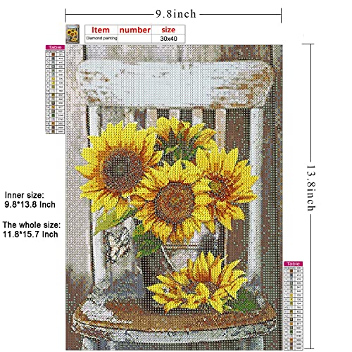 Sunflower Diamond Painting Kits for Adult, 5D Diamond Painting by Number Kits for Adults Kids, Diamond Dots Dotz DIY Diamond Art for Home Wall Decoration