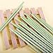 Webake 100 Pack Paper Drinking Straws 7.75 Inch Disposable Biodegradable Replacement (Chevron, Green)