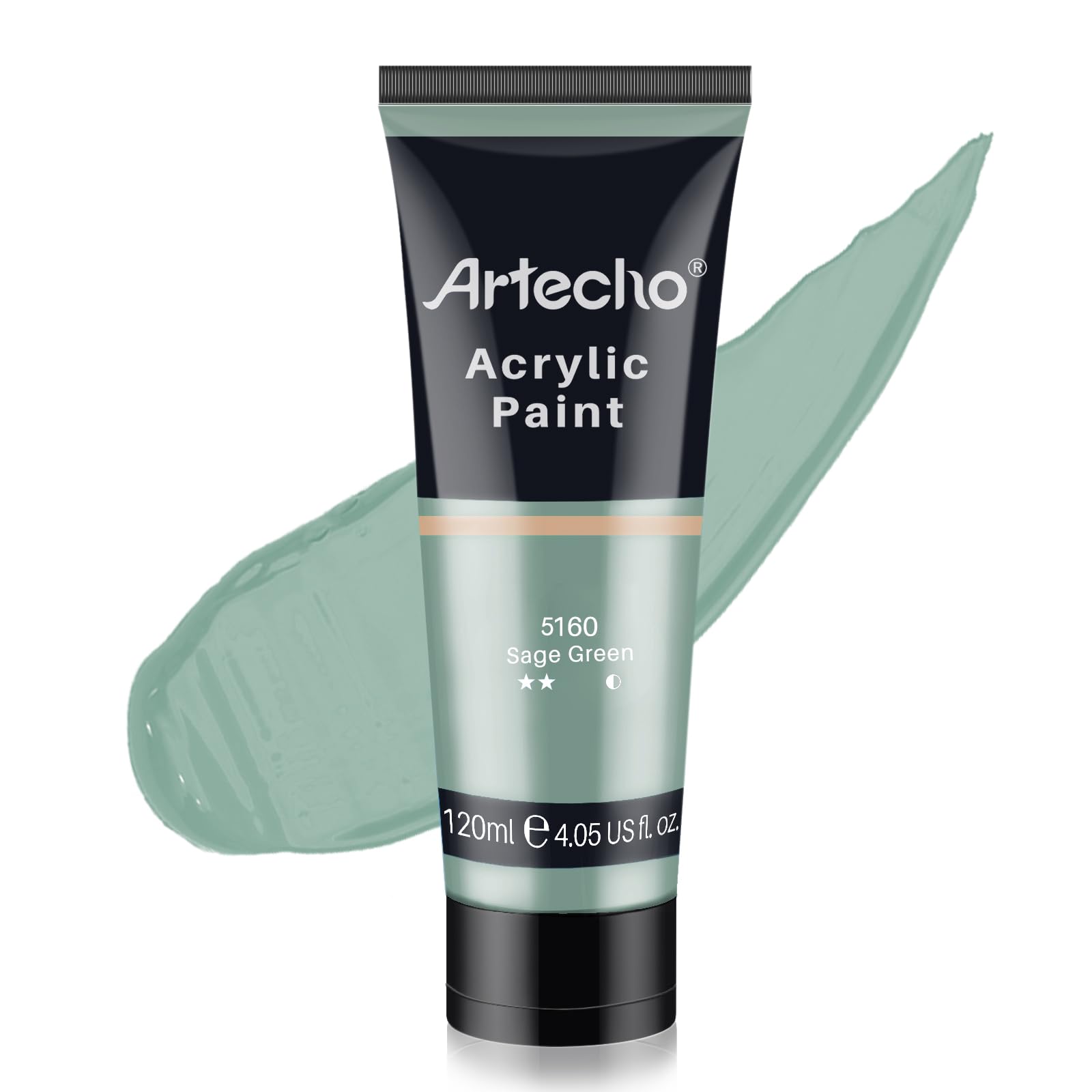 Photo 1 of Artecho Green Acrylic Paint, Sage Green Paint (120ml / 4.05oz) Tubes, Art Craft Paints for Canvas, Rock, Stone, Wood, Fabric, Art Supplies