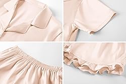 Umeyda Girls Satin Silky Collar V Neck Ruffle Short