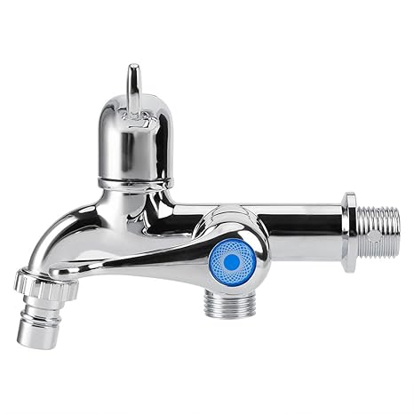 GLOGLOW Wasserhahn Wasserhahn Waschbecken Einhebel-Kühler Mischbatterie Doppelauslauf G1/2 für Waschmaschine Küche Spüle 01