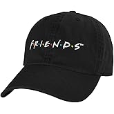 Popfunk Official Friends White Logo Dad Hat - The U18 Adjustable Relaxed-Fit Cap - Unisex for Men and Women, Black