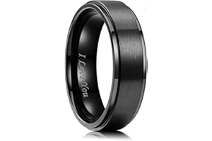 King Will 316L Stainless Steel Wedding Ring for Men Women, 2mm-8mm Width Black/Silver/Gold Wdding Band Laser I Love You Multic Style,Comfort Fit Size 4-16