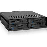 ICY DOCK ExpressCage MB324SP-1B 4 Bay 2.5&rdquo; SATA/SAS HDD SSD Hot-Swap Mobile Rack Enclosure with Tool-Less SSD Mounting Tray for 5.25&rdquo; Drive Bay (4 x SATA 7pin)