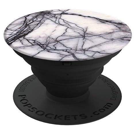 PopSockets - Ausziehbarer (Nicht Austauschbarer) Sockel und Griff für Smartphone und Tablet - White Marble