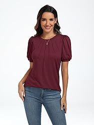 AUTOMET Womens Summer Tops Short Sleeve Shirts