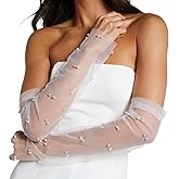 AOREAS Long Pearl Wedding Glove