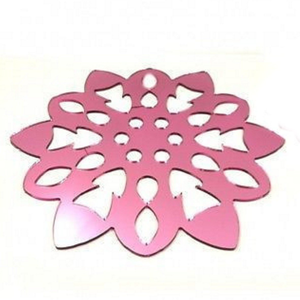 Super Cool Creations 8 Snowflake Pink Mirror Acrylic Coasters