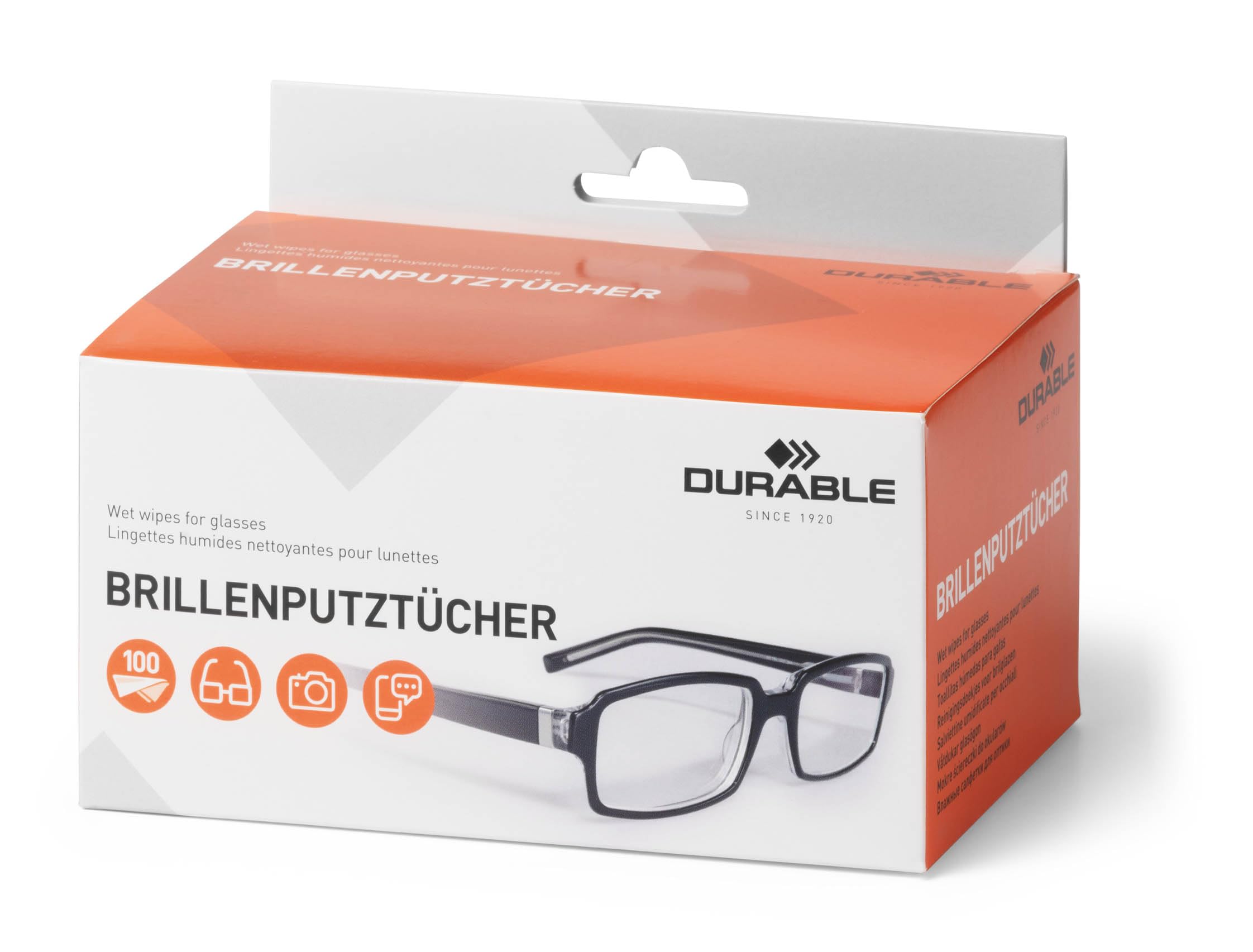 Durable Individually Wrapped Anti-Static Glasses Lens Wipes, Cleaner for Spectacles, Camera Lenses, Glass and Phones Screens, 100 Pack