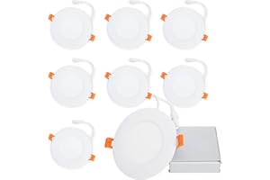 FULGIA/EBOKA 6 Pack [4",6", 3000k,4000k,5000k,6000k] Pot Light, Recessed Lights, Slim Panel Light Fixture, 10W 750LM, IC Rate