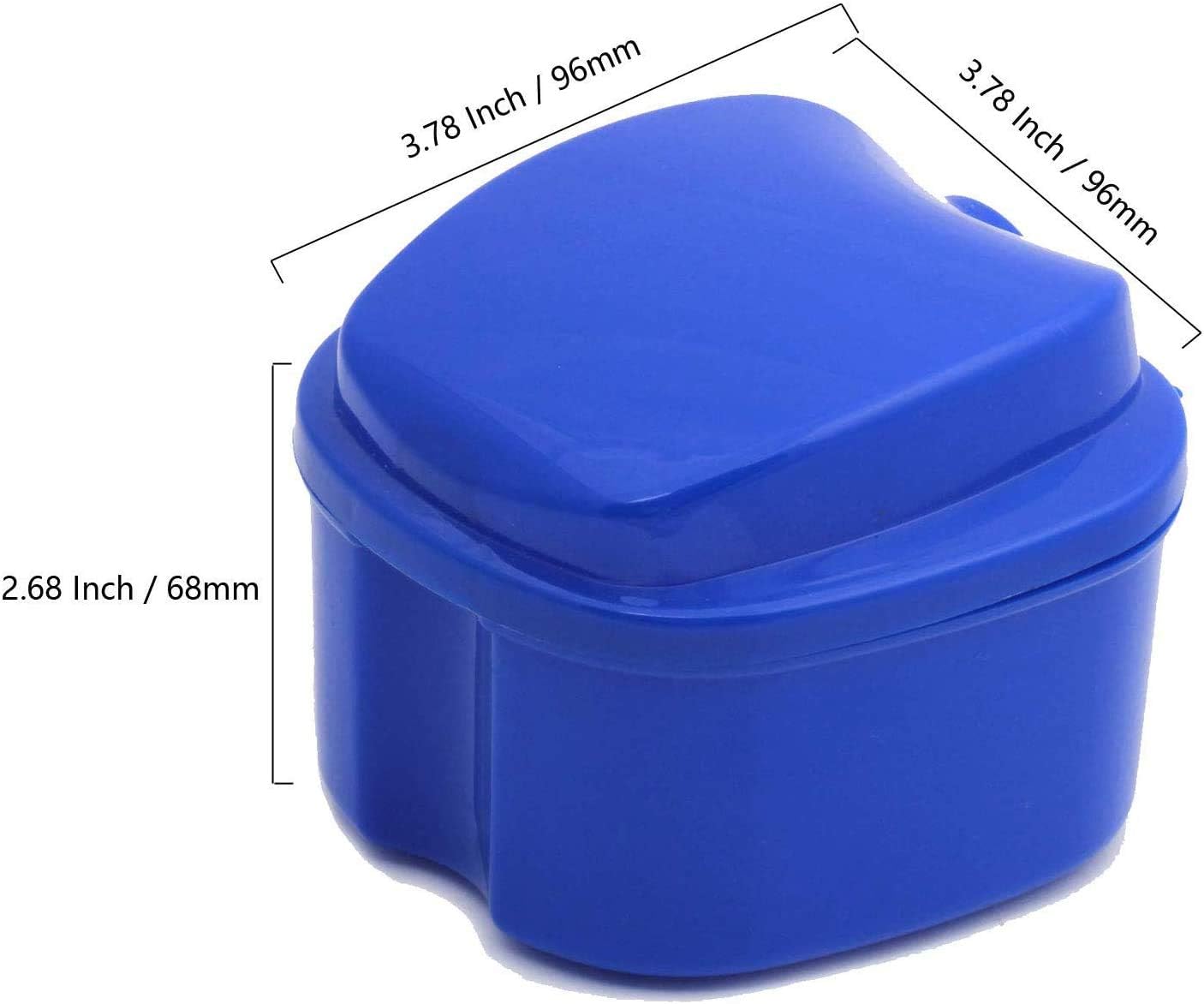 2 Pack Denture Case, Denture Cup with Strainer, Holder Storage Soak Container with Strainer