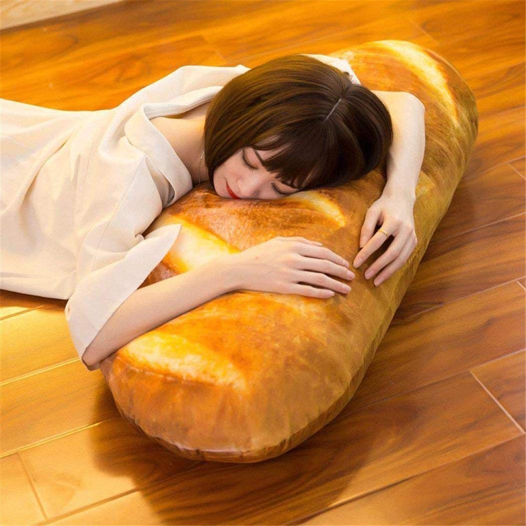 XioNiu 3D HD Prints Butter Bread Shape Pillow Plush Toys for Home Decor Pillows