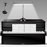 Piano Desk Lamp, 2-in-1 LED Piano Light for Upright Digital Grand Piano, 10W Flexible Gooseneck Table Lamp with 3 Color Modes