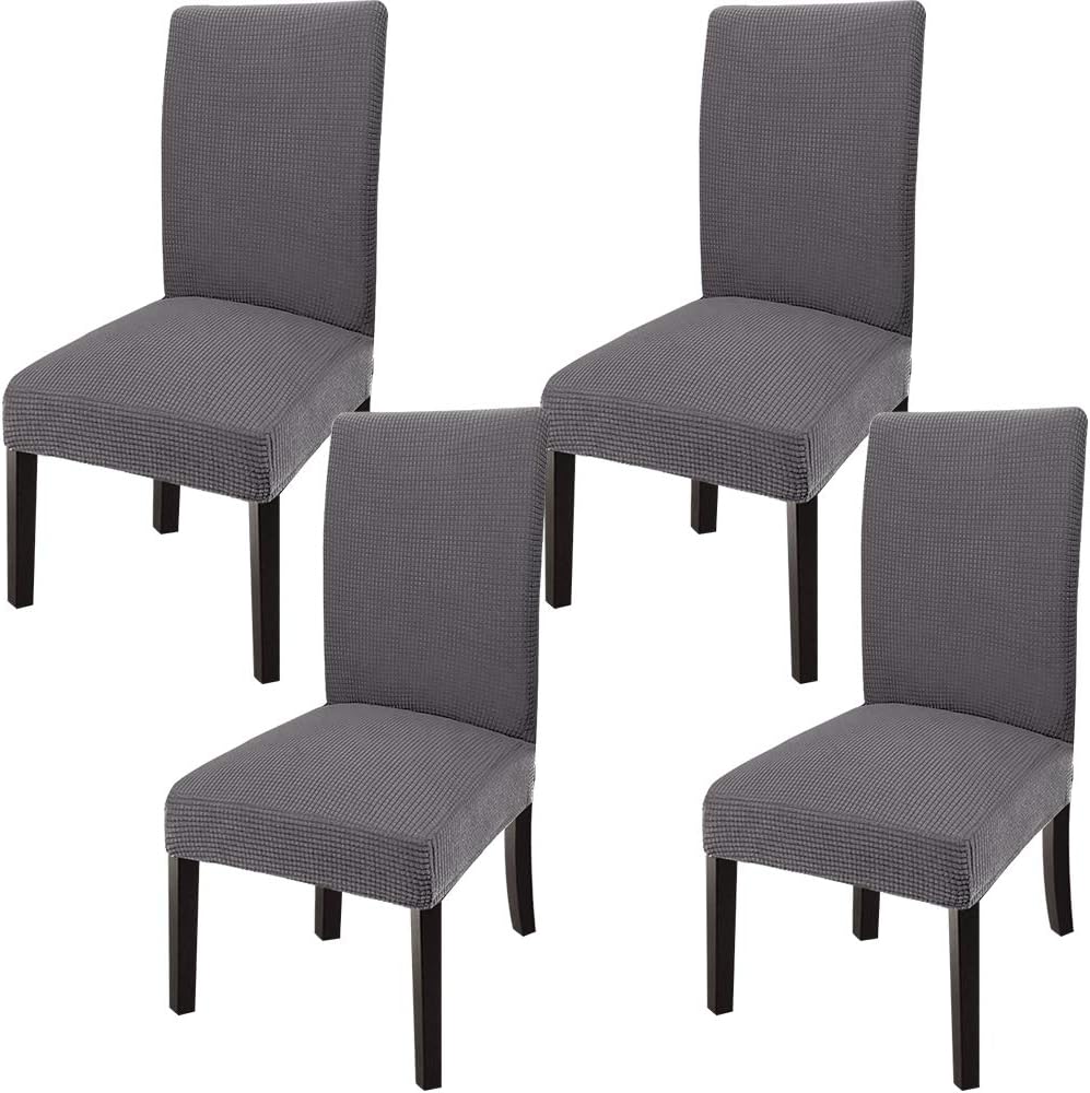Slipcovers - GoodtoU Chair Covers for Dining Room 4 Pack, Stretch Parson/Dining Chair Slipcover Removable Washable Chair Protector for Home/Restaurant/Banquet,Forros para Sillas de Comedor(Gray, Set of 4)