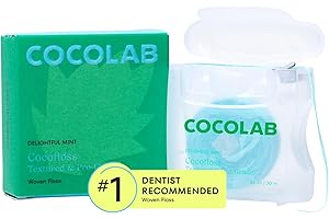 Cocofloss Expanding Woven Dental Floss by Cocolab, Waxed Tooth Floss for Daily Oral Care, Coconut Oil Infused, Vegan, for Adults and Kids, Mint Scent, 1 Pack