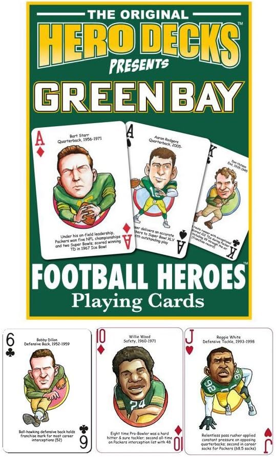 Amazon Com Channel Craft Green Bay Packers Football Heroes Playing Cards Sports Related Trading Cards Sports Outdoors