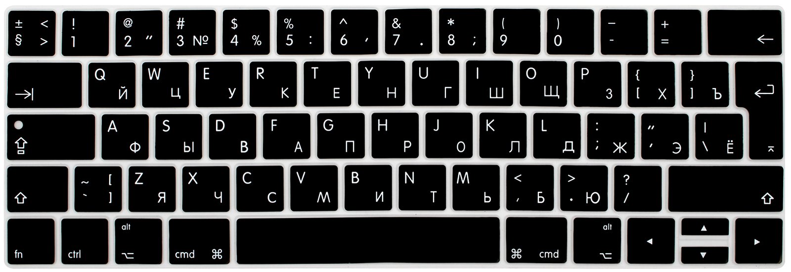 MMDW Russian Language Silicone Keyboard Cover for MacBook Pro 13 15 inch 2019 2018 2017 2016 with Touch Bar&Touch ID Model:A2159 A1989 A1706/A1990 A1707,European Version