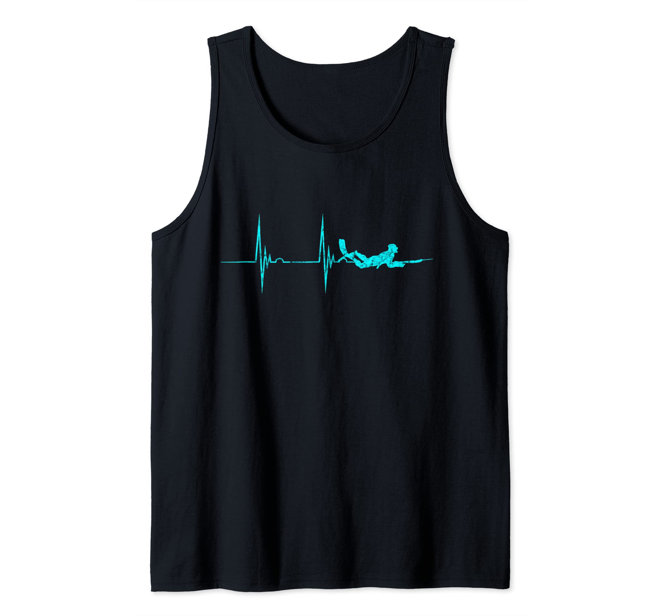 Spearfishing Heartbeat EKG Pulse Dive Spearfisher Hunting Tank Top