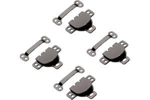 LAKESSTORY Hook and Eye Closures Sew on Hook and Eye Metal Pants Hook and Eye Dark Nickel Set of 4