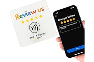 Digistar NFC Review Tap Card with 3M Adhesive - Tap to Quick Access to The Review Page – Compatible with Both iOS & Android –