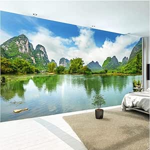 mazhant Papel tapiz fotográfico 3D personalizado verde montaña agua