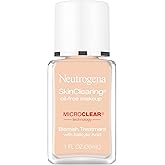 Neutrogena SkinClearing Oil-Free Acne and Blemish Fighting Liquid Foundation with.5% Salicylic Acid Acne Medicine, Shine Controlling Makeup for Acne Prone Skin, 40 Nude, 1 fl. oz