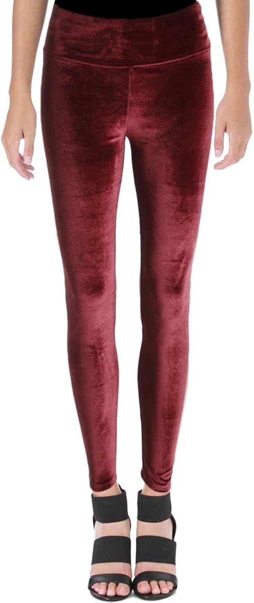 kensie Womens Velvet Stretch Leggings Red S at Amazon Women’s Clothing