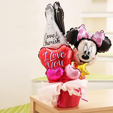 Amazon Co Jp Love Cherish結婚祝い 新郎新婦 ミニーちゃん 結婚記念日 バルーンアレンジ ギフト Toys