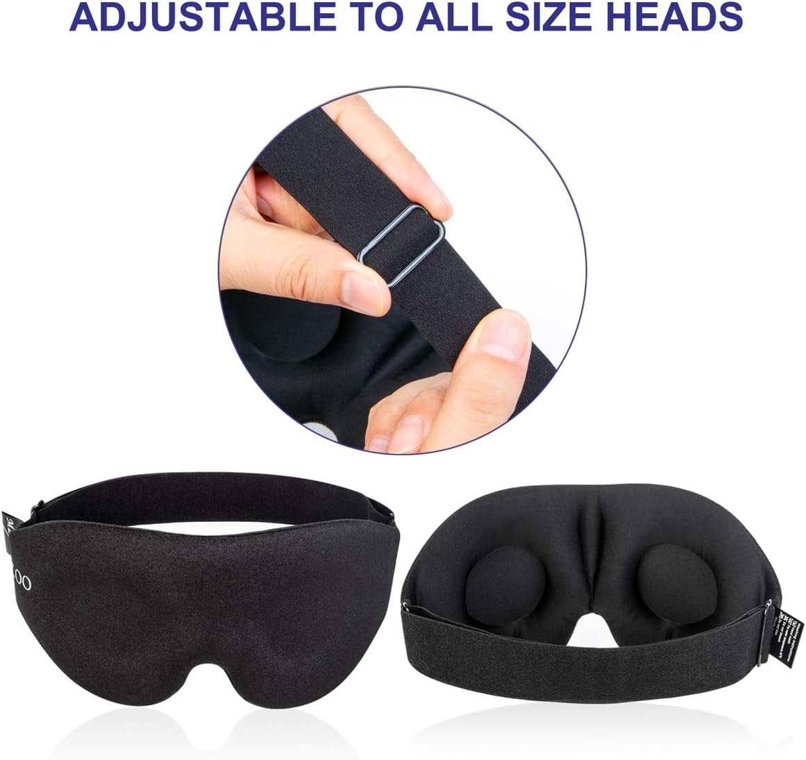 MZOO Sleep Eye Mask for Men Women, 3D Contoured Cup Sleeping Mask & Blindfold, Concave Molded Night Sleep Mask, Block Out Light, Soft Comfort Eye Shade Cover for Travel Yoga Nap, Black: Health & Personal Care