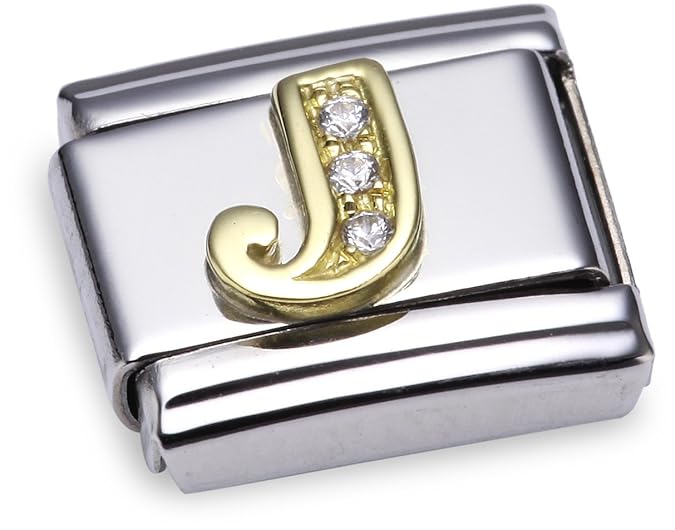 Nomination Comp. Classic BUCHST. Edelstahl, 18K-Gold und Cubic Zirc. (J) 030301
