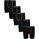 AND1 Boys Boxer Briefs - 5 Pack Performance Boys Underwear Boxer Briefs with Functional Fly Pouch, 5" Inseam (Size: 6-18)