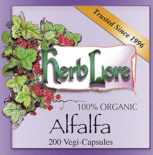 Alfalfa Capsules - All Natural 100% Alfalfa Powder - 200 Capsules - 1060 mg per dose - Herb Lore
