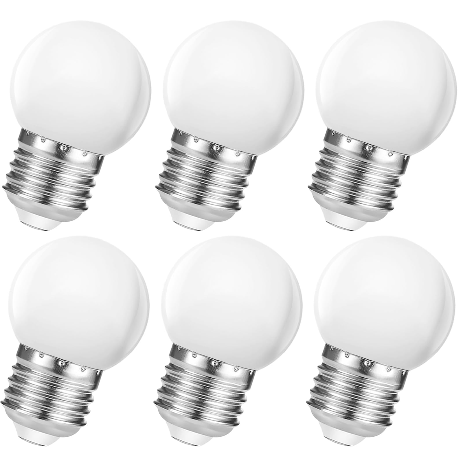 Suncan E27 Screw Bulb, 3W 155LM LED Bulbs, Warm White Edison Screw Bulb 3000K, 20W Equivalent Replacement G45 LED Bulb, Matte PC Golf Lightbulbs, No Flicker, Pack of 6