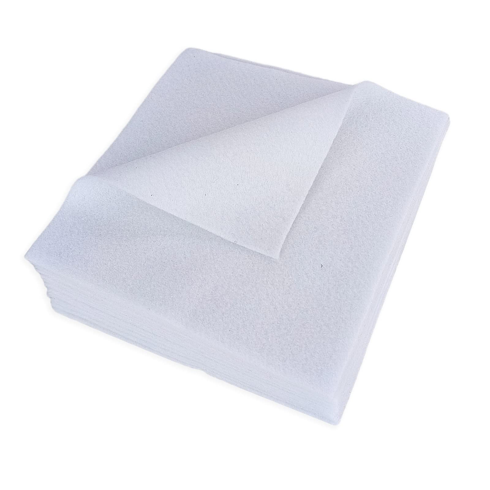 Jtnohx Soft Felt Fabric, Colour Felt Sheets for Crafts, 1.4mm Thick Flexible Craft Fabric for Handwork DIY Projects 15x15cm(White)