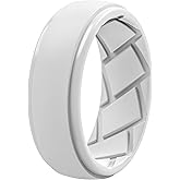 Saco Band Silicone Ring Wedding Band for Men - 8.8mm Width 2.3mm Thick (White - Size 11.5-12 (21.30mm))