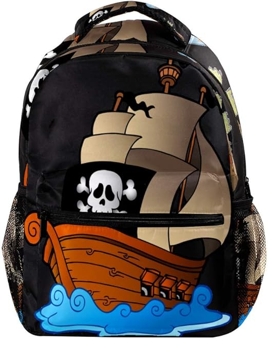 Pirate Ship Large Capacity Backpack Unisex Rucksack Fashion Durable