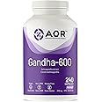 AOR Gandha-600 Ashwagandha Supplement, 240 Caps 240-Day Supply - Organic Ashwagandha 600mg for Men & Women - Supports Focus,