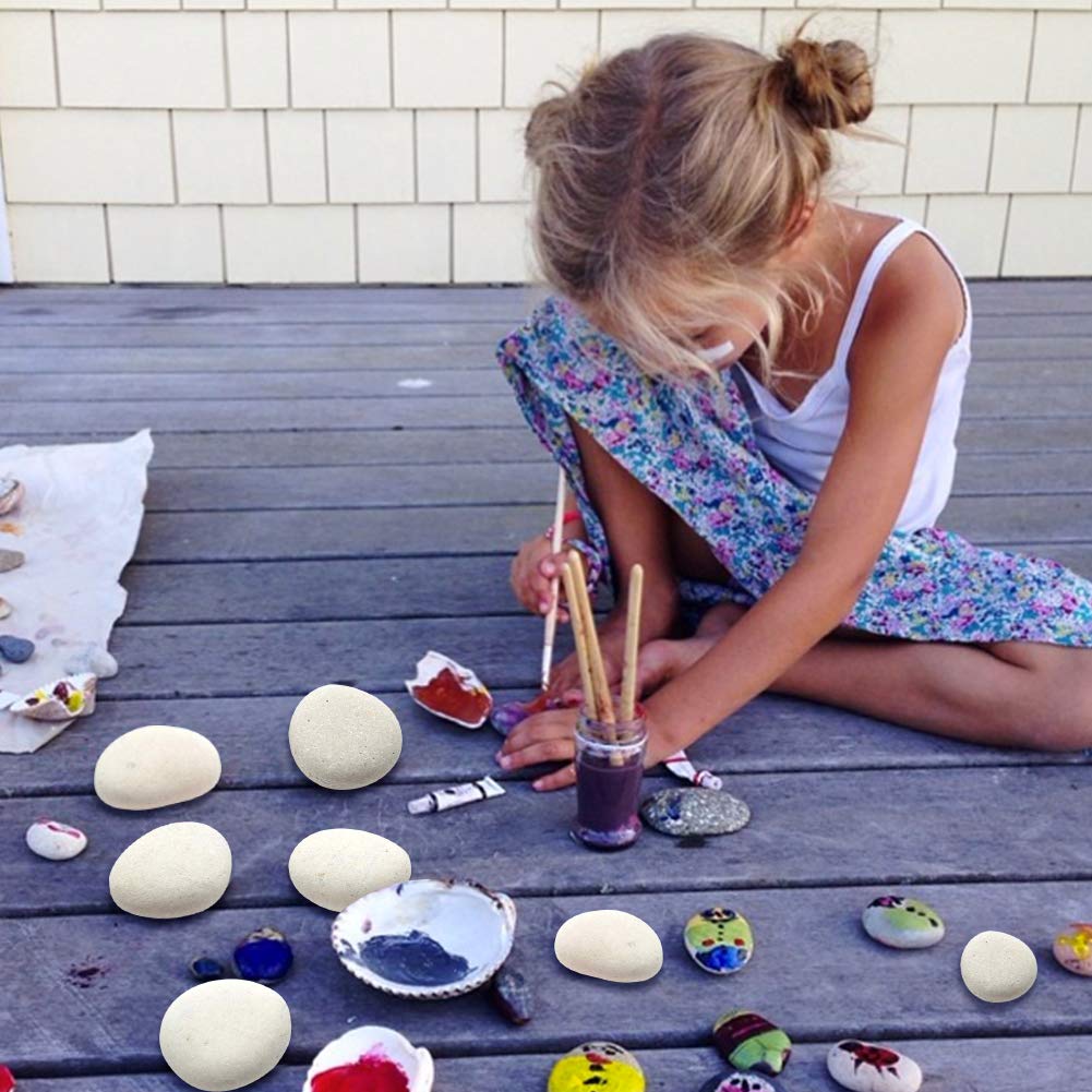 BigOtters Painting Rocks, 25 Rocks for Painting Kindness Rocks Range from About 2 to 3 inches, About 6.8 pounds of Rocks