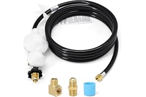 CRIDITPID F273684 12FT Propane Hose with Regulator for Mr Heater Buddy Heaters, Propane Tank Hose Adapter 20lb to 100lb for Mr. Heater, RV, Gill, Gas Stove, Gas Generator, POL Fitting & 3/8" Propane Adapter